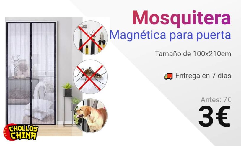 Mosquitera magnética para puerta por 3 cholloschina