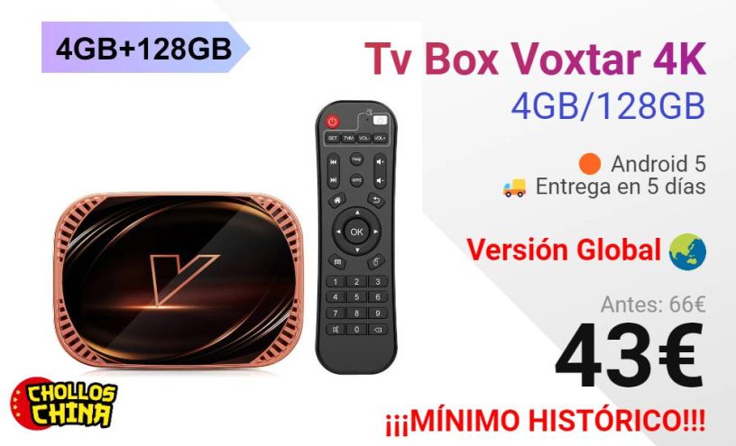 Tv Box 8K VONTAR X4 4GB/128GB por 43€ - cholloschina
