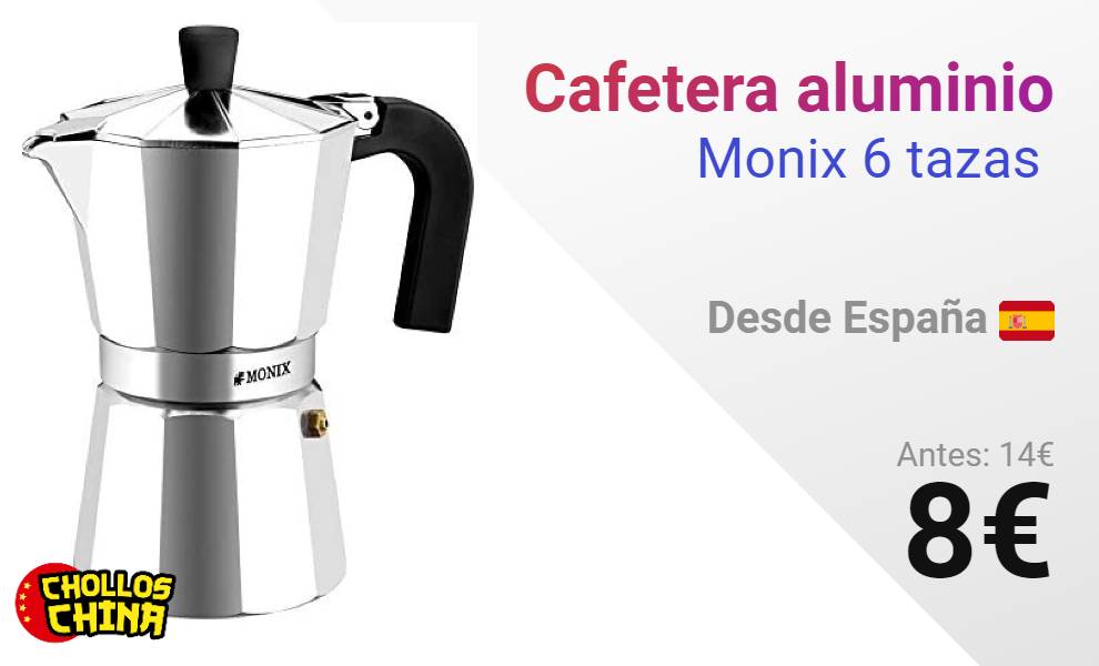 Cafetera aluminio Monix 6 tazas por 8€ - cholloschina