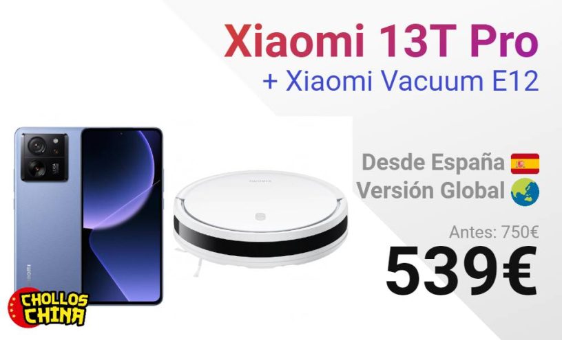 Xiaomi 13T PRO 5G 12GB/256GB + Xiaomi Vacuum E12 por 539€ - cholloschina