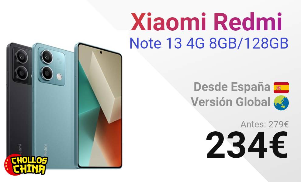 Xiaomi redmi note 13 4G, ram 8GB, almacenamiento 256GB
