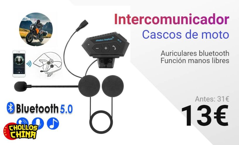 Intercomunicador Para Casco De Moto Auricular Bluetooth Bt 12