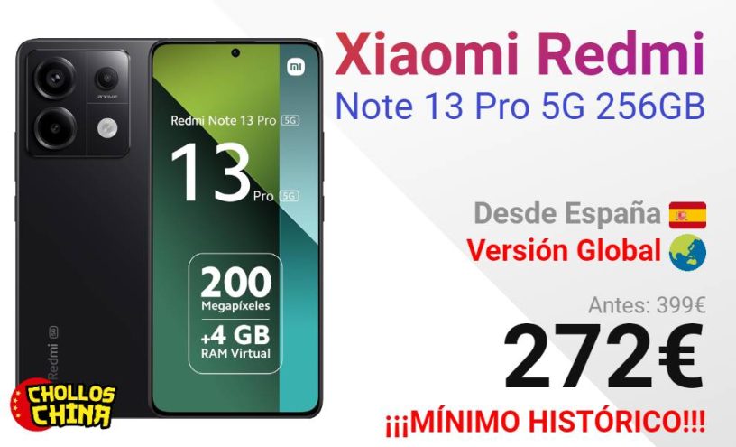 Xiaomi Redmi Note 13 Pro 5G con 8GB/256GB por 272€ - cholloschina