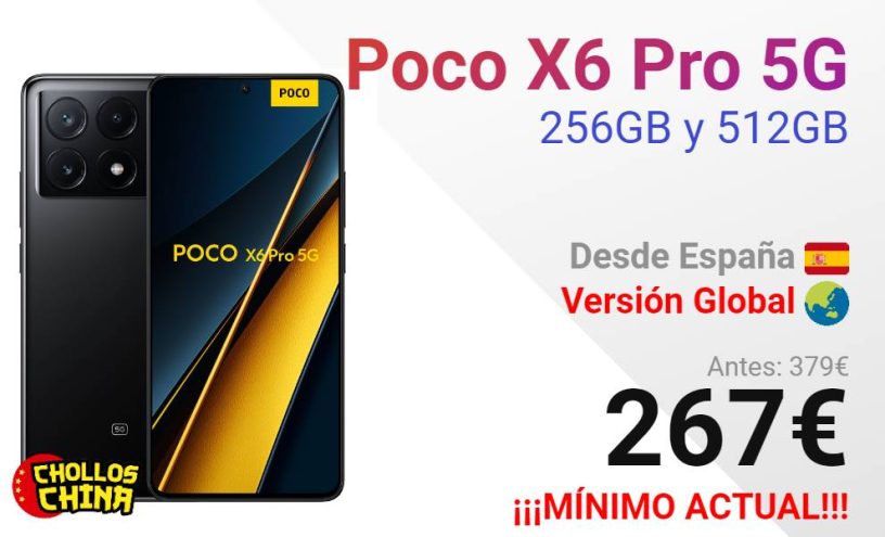 POCO X6 Pro 5G 8GB/256GB y 12GB/512GB por 267€ - cholloschina