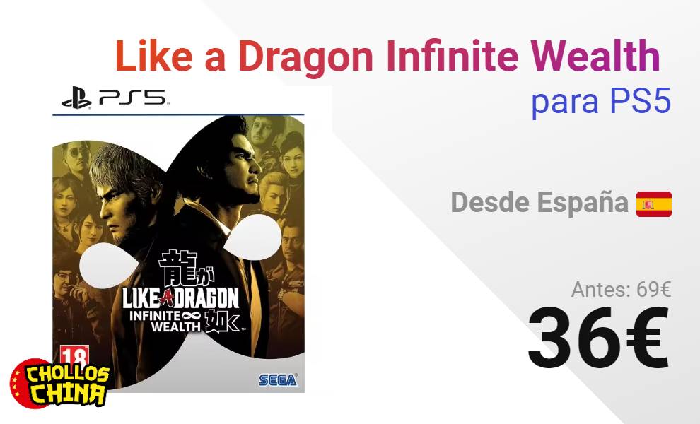 Juego Like a Dragon Infinite Wealth PS5 por 36€ - cholloschina