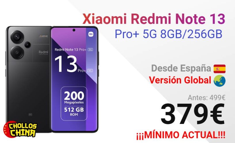 Xiaomi Redmi Note 13 Pro+ 5G 8GB/256GB por 379€ - cholloschina