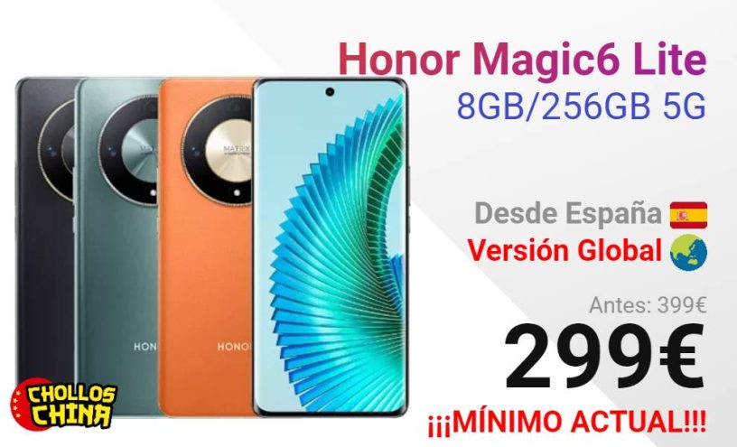 Honor Magic6 Lite 5G con 8GB/256GB por 299€ - cholloschina