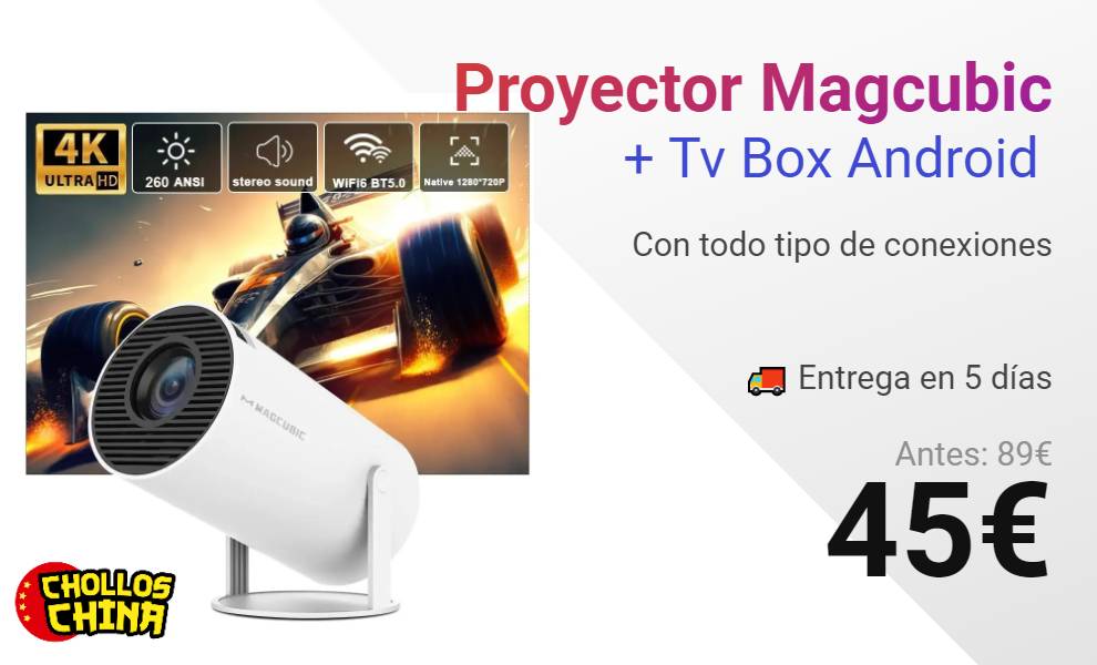 Proyector Magcubic HY300 HD compatible 4K + Tv Box Android por 45 ...