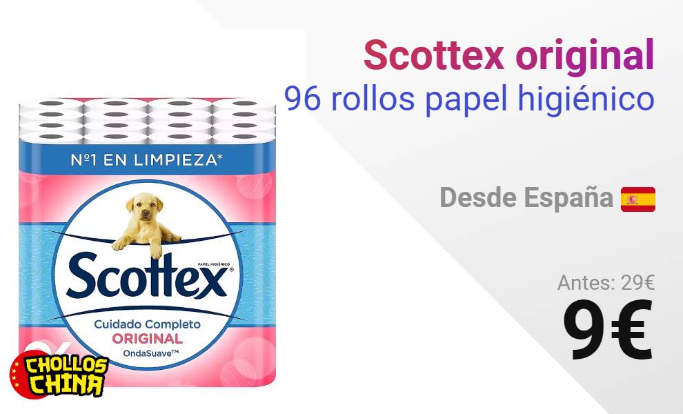 96 rollos de papel higiénico Scottex original por 9 cholloschina